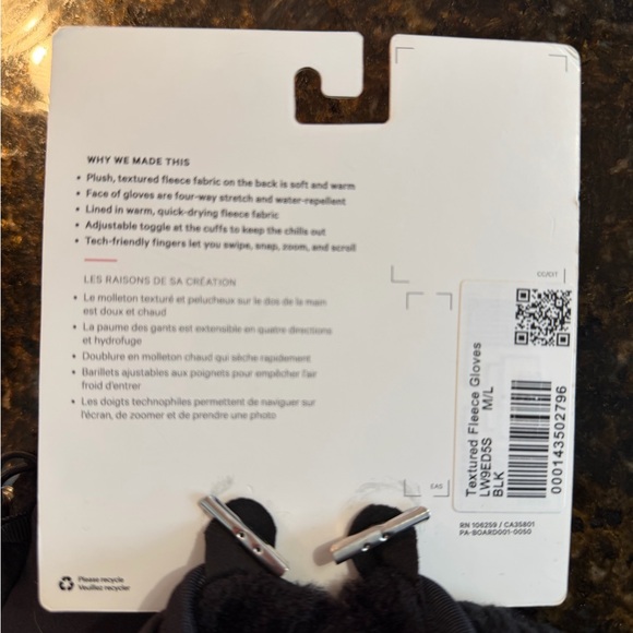 Lululemon Athletica Women’s Textured Black Fleece Gloves - Picture 4 of 6